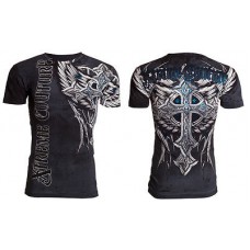 Xtreme Couture AFFLICTION Mens T-Shirt PANTHER Cross Wings Tattoo Biker